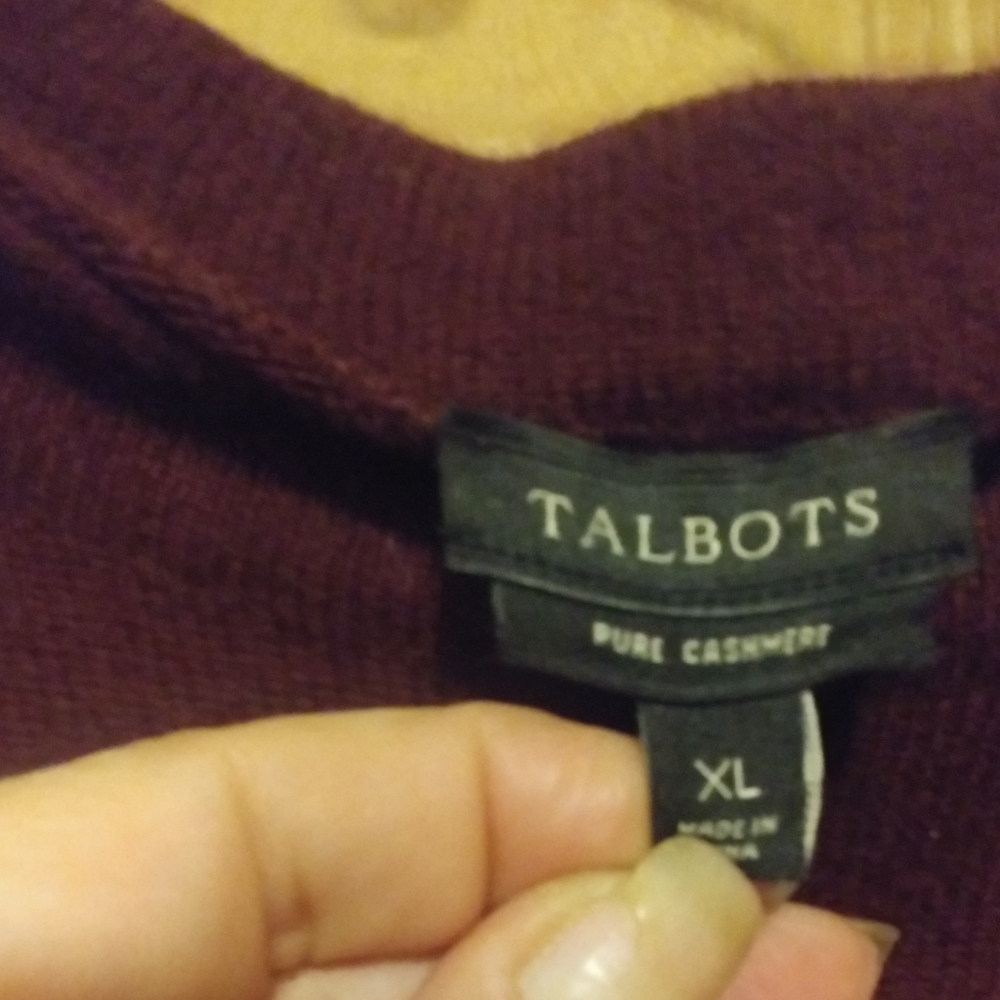 🌼🌼SOLD🌼🌼 Talbots Pure Cashmere Sweater Sz XL - Picture 3 of 3